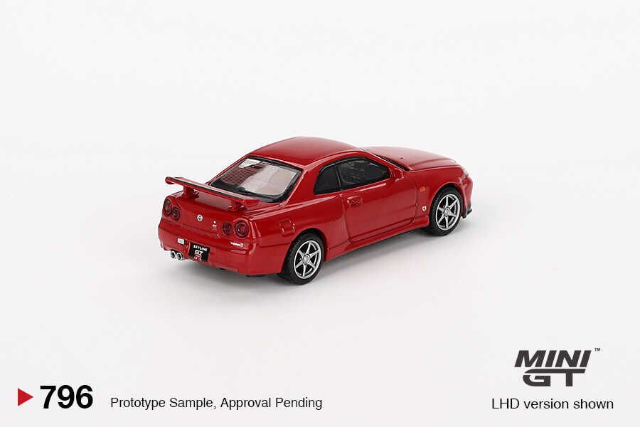 Mini GT 1/64 Nissan Skyline GT-R (R34) V-Spec Active Red