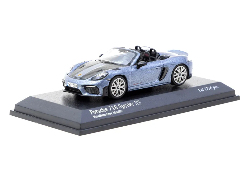Minichamps X Tarmac Works 1/64 Porsche 718 Spyder RS Vanadium Grey Metallic