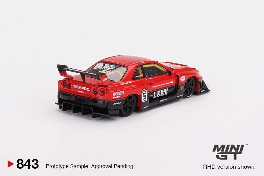 Mini GT 1/64 Nissan LB-ER34 Super Silhouette SKYLINE Red/Black