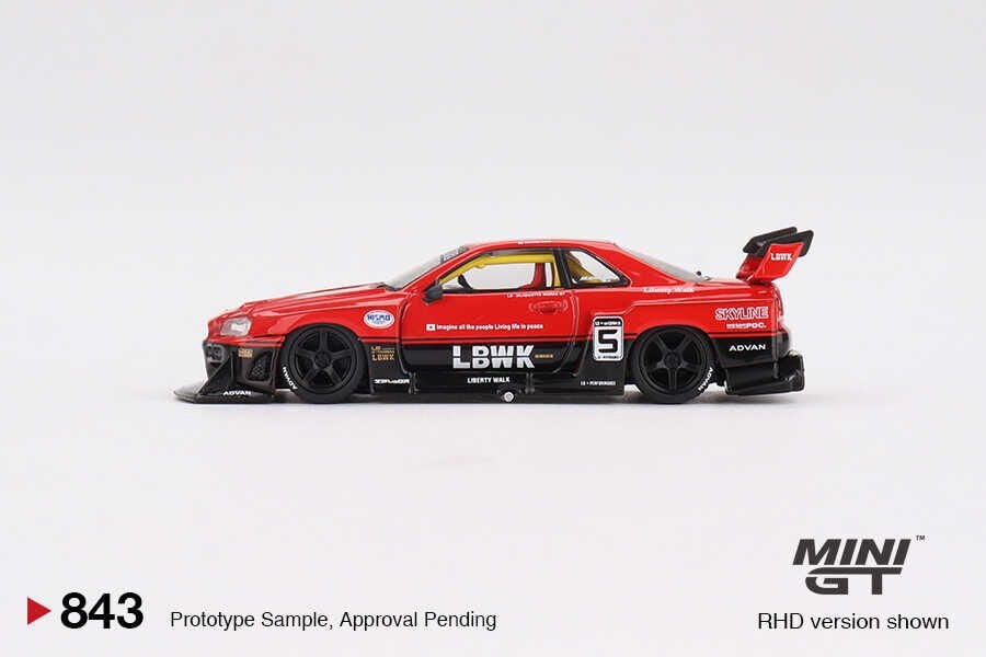 Mini GT 1/64 Nissan LB-ER34 Super Silhouette SKYLINE Red/Black