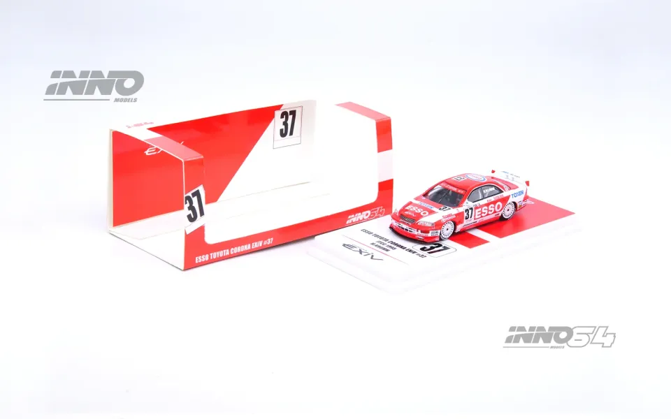 Inno 1/64 TOYOTA CORONA EXIV #1 ''ZENT'' JTCC 1995 M. SEKIYA & TOYOTA CORONA EXIV #37 ''ESSO'' JTCC 1995 M. KRUMM Box Set Collect IN64-EXIV-TOMS95-BS