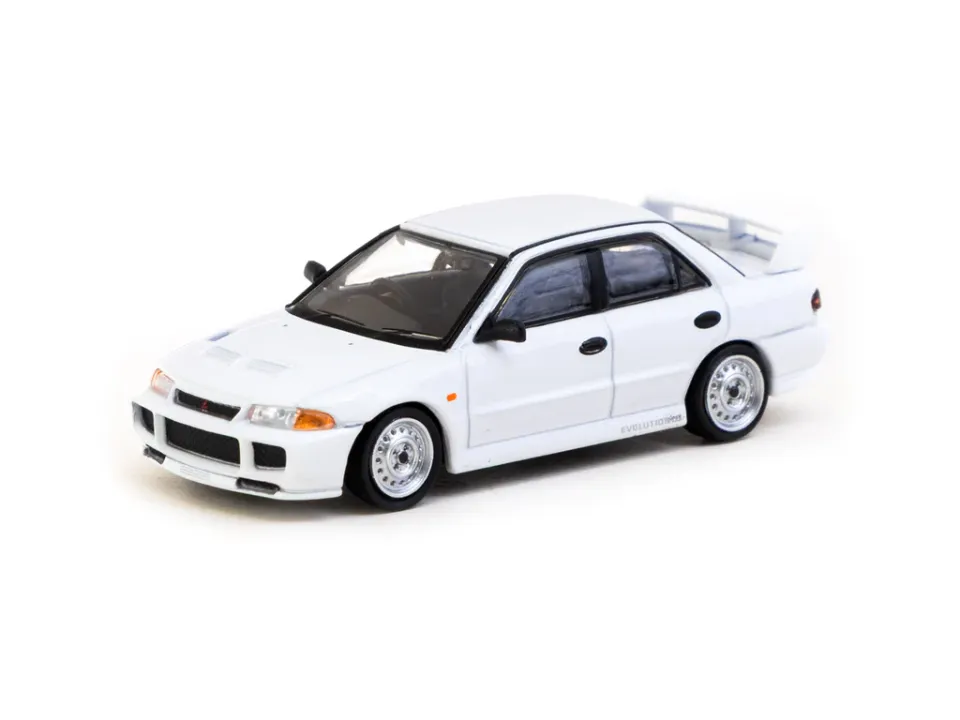 Tarmac Works Tarmac Works 1/64 Mitsubishi Lancer RS Evolution III White - Lamley Special Edition
