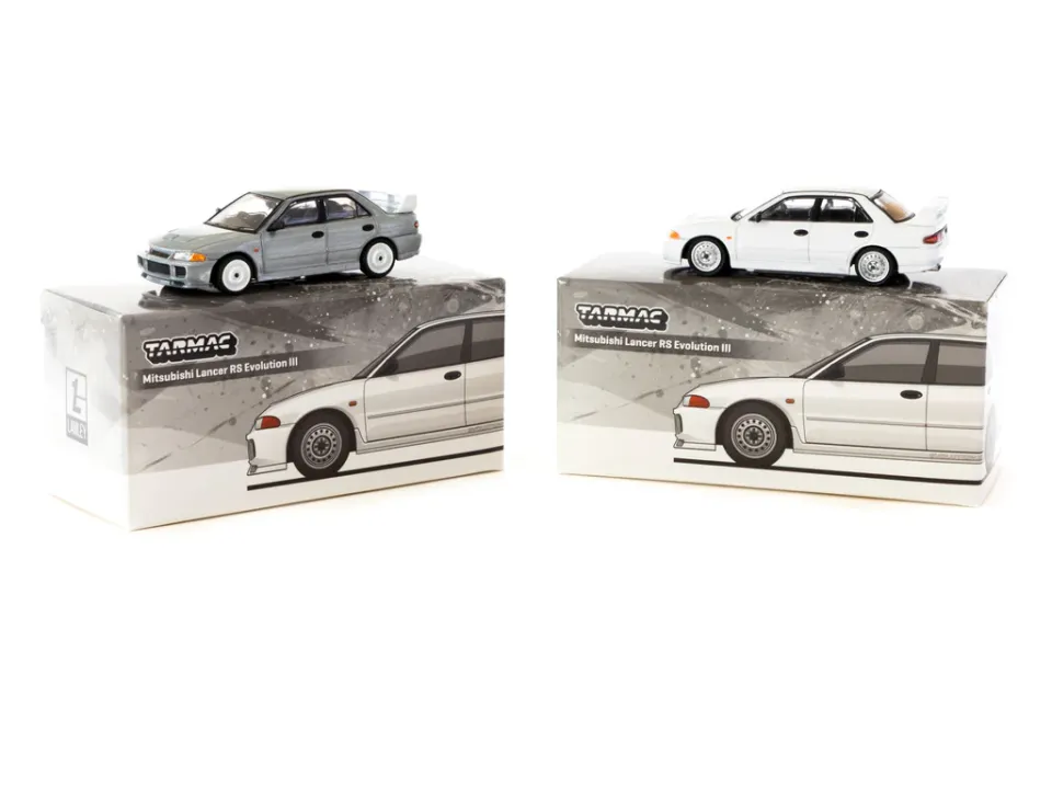 Tarmac Works Tarmac Works 1/64 Mitsubishi Lancer RS Evolution III White - Lamley Special Edition