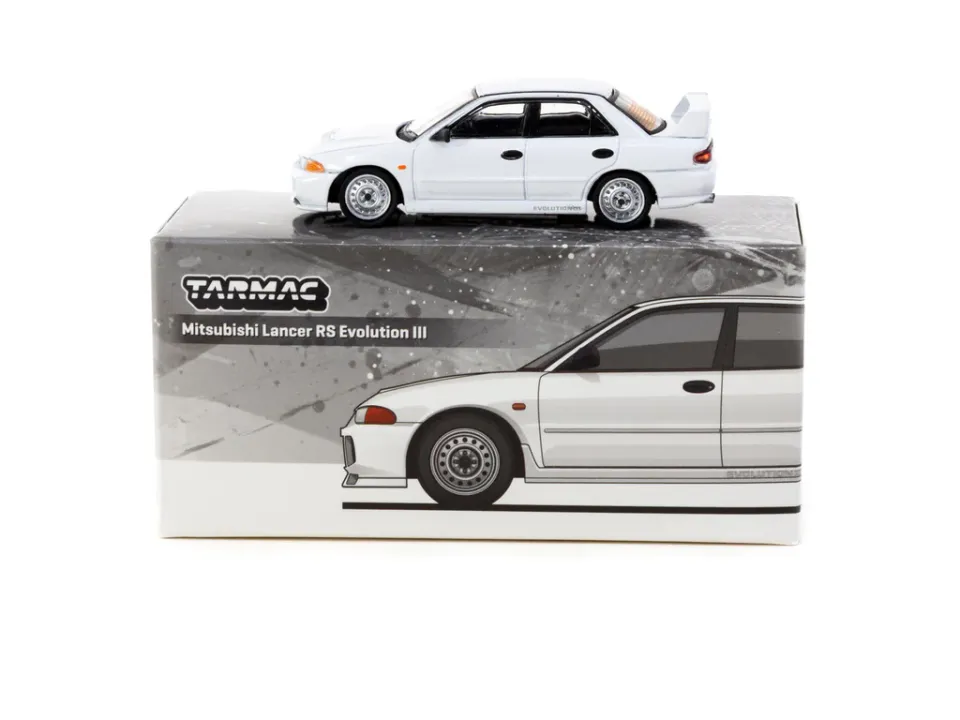 Tarmac Works Tarmac Works 1/64 Mitsubishi Lancer RS Evolution III White - Lamley Special Edition