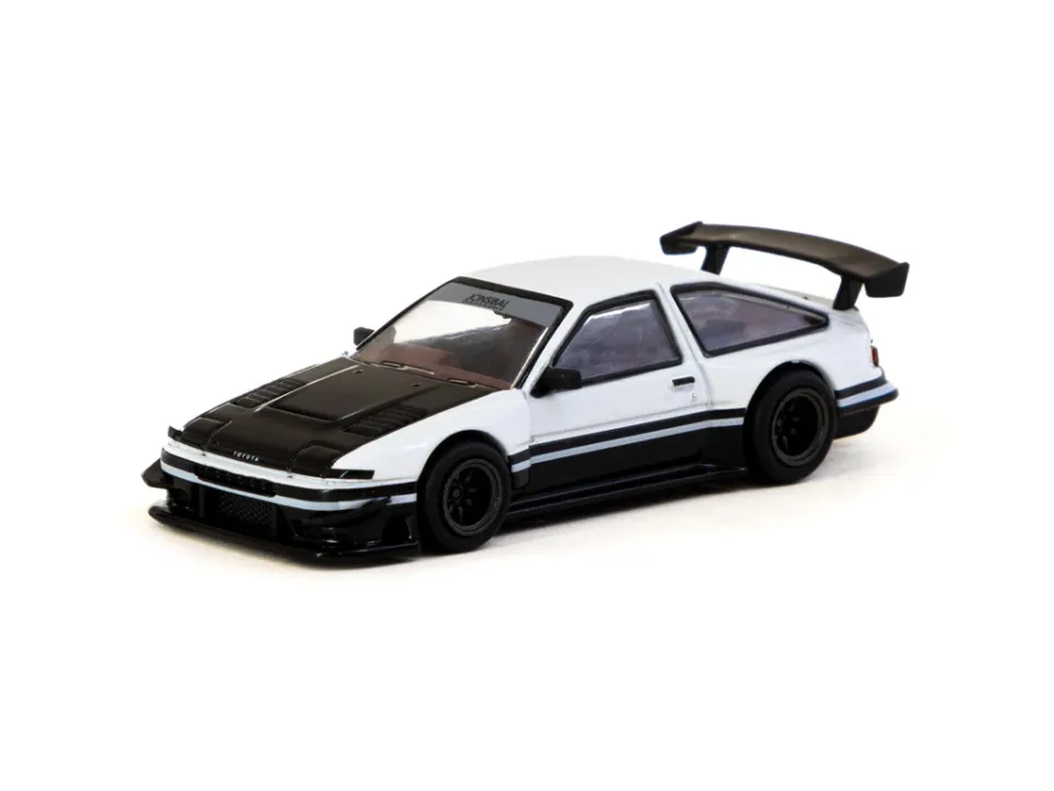 Tarmac Works 1/64 Toyota Sprinter Trueno AE86 Widebody White / Black with Tarmac Cards - GLOBAL64 T64G-060-WB