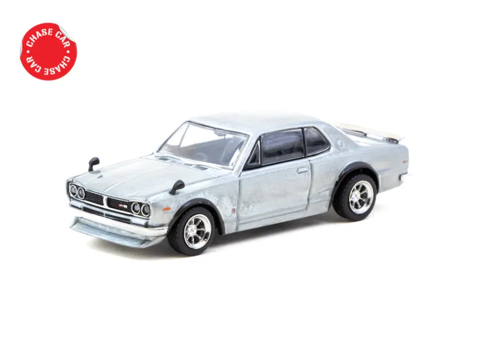 Tarmac Works Tarmac Works 1/64 Skyline HT 2000GT-R Silver Chrome - Japan Special Edition - GLOBAL64 T64G-043-SC