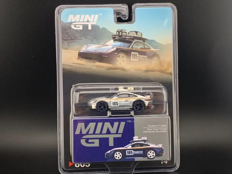 Mini GT 1/64 Porsche 911 Dakar Rallye Design Package White/Gentian Blue Metallic - Blister Paket MGT00805-BL (CHASE MODEL)