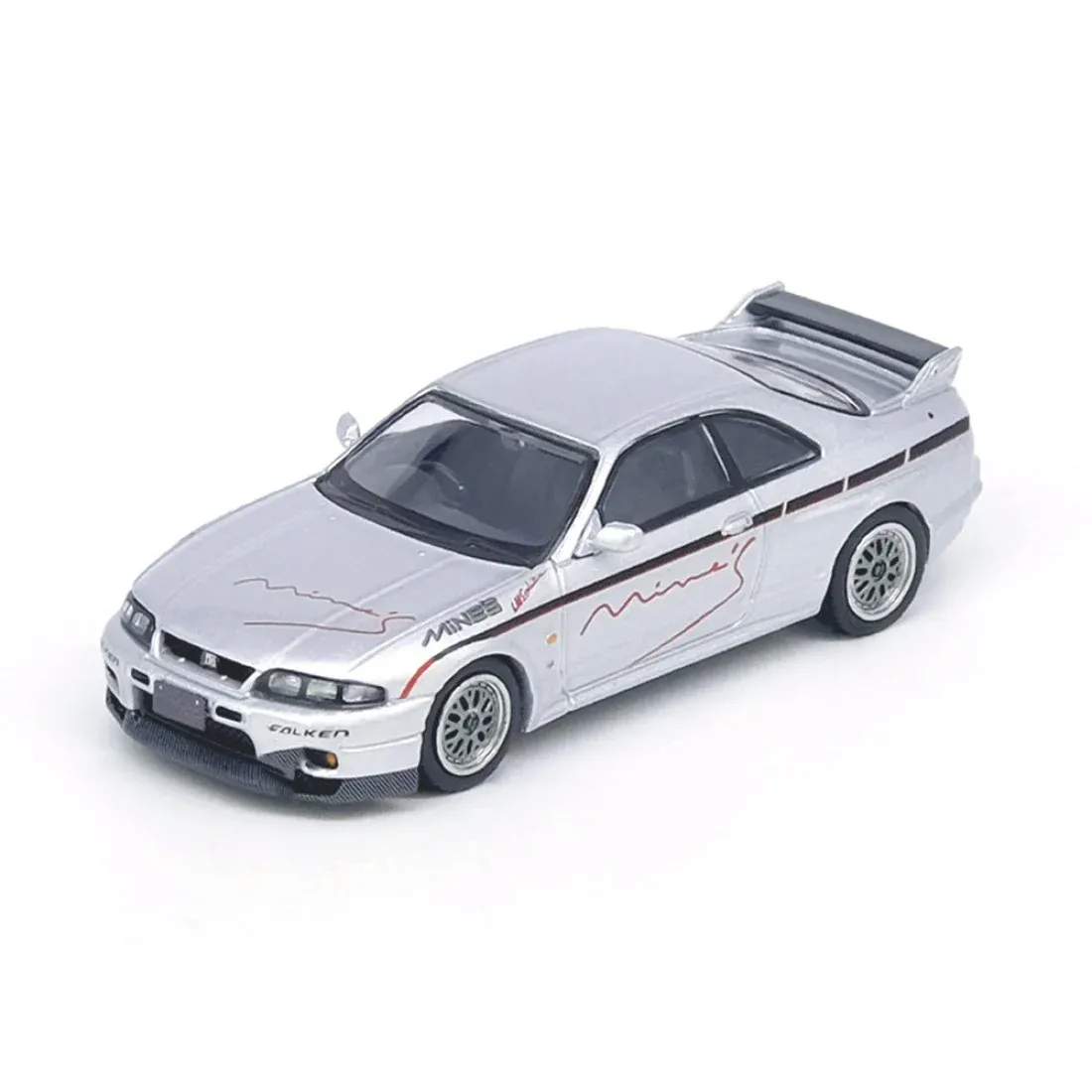 Inno 1/64 Nissan Skyline GT-R (R33) ''Tuned by Mine's'' Silver IN64-R33-MINES-S