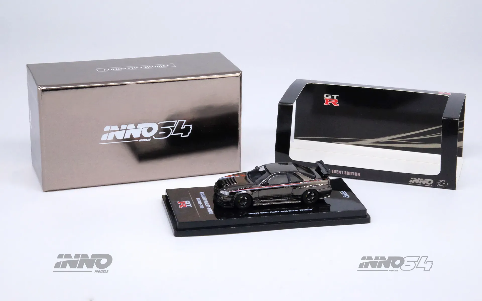 Inno 1/64 Nissan Skyline GT-R R34 Nismo R-Tune Chrome Black