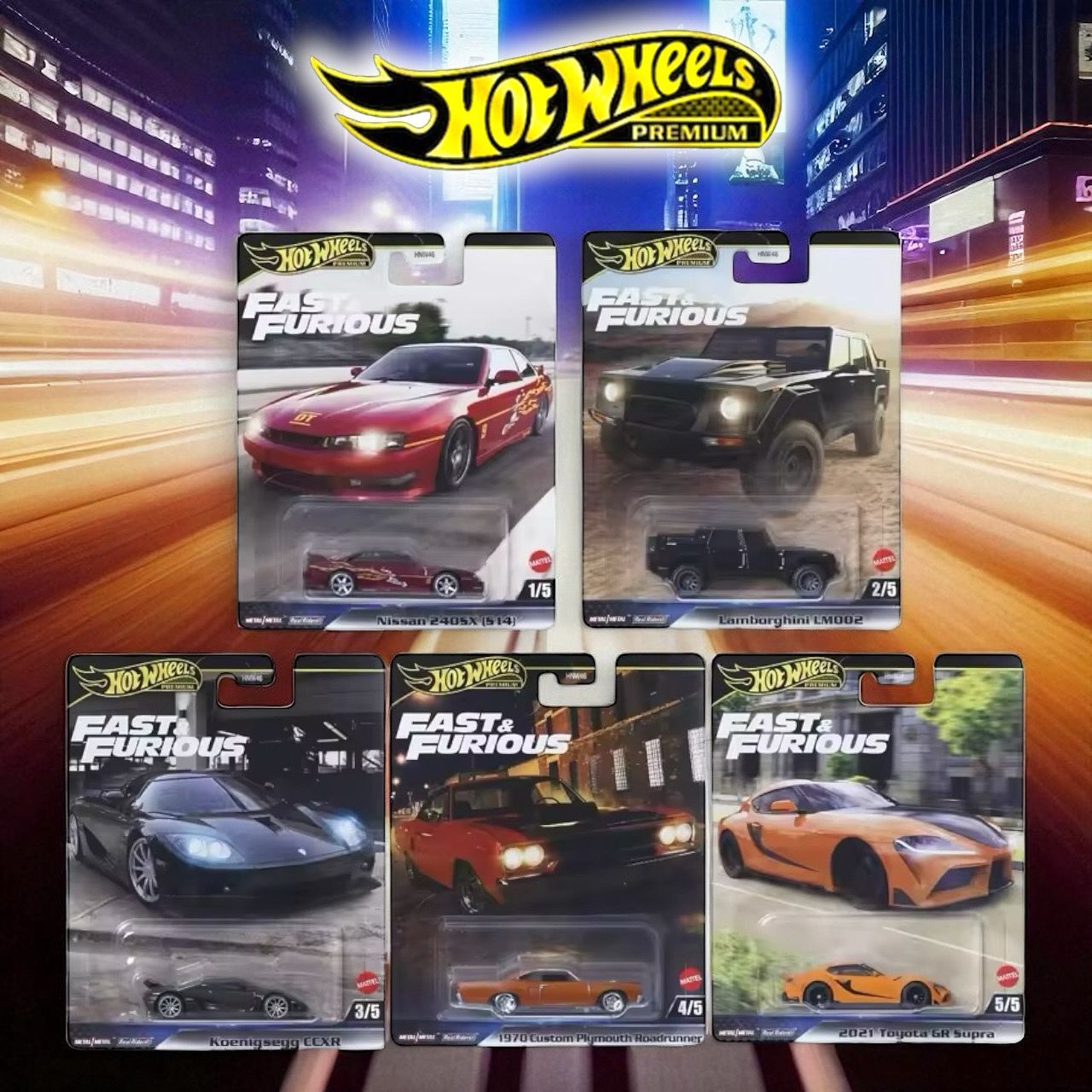 Hot Wheels Fast&Furious Temalı Beşli Araba Serisi HNW46 979L