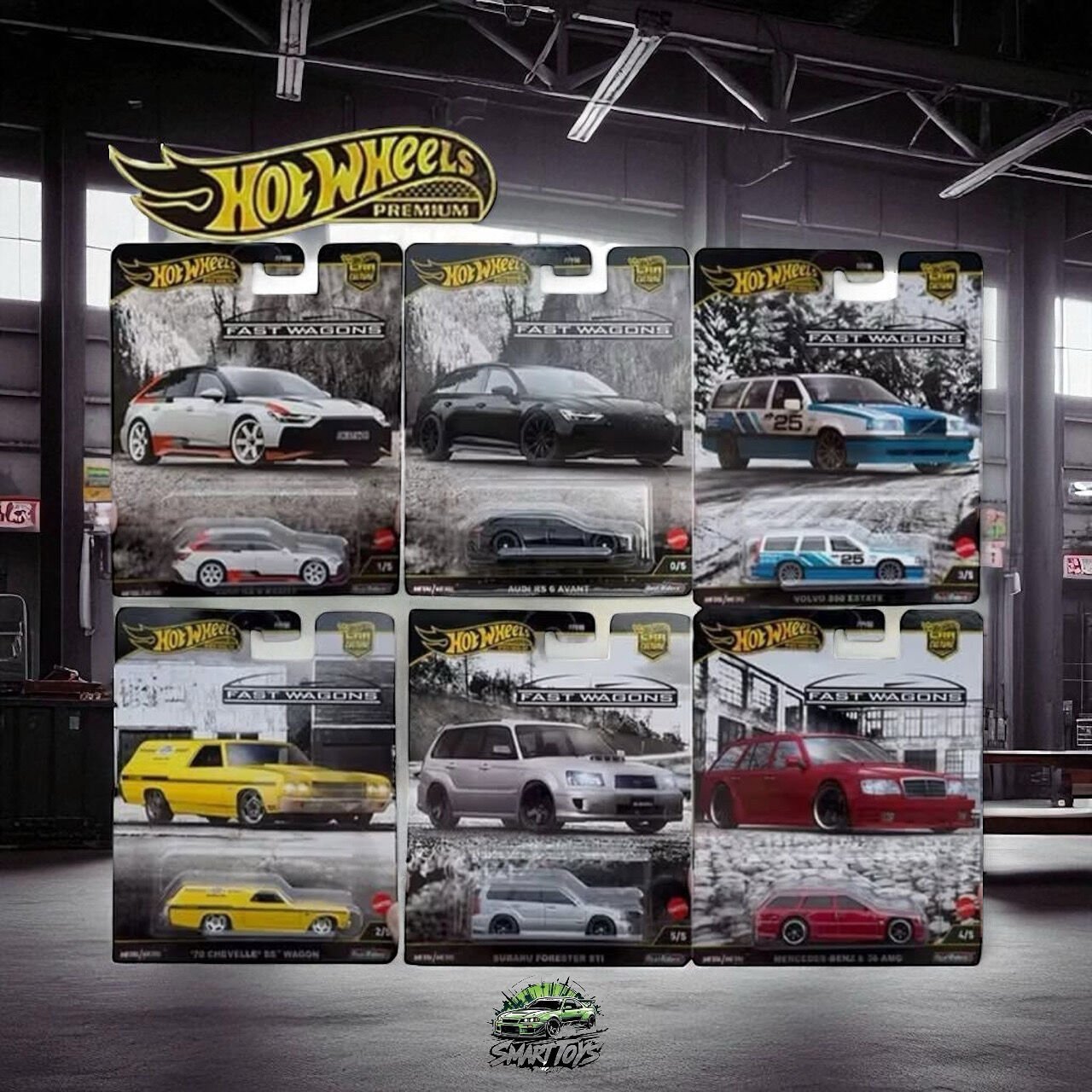 Hot Wheels Premium Fast Wagons (CHASE)  Altılı Araba Seti FPY86