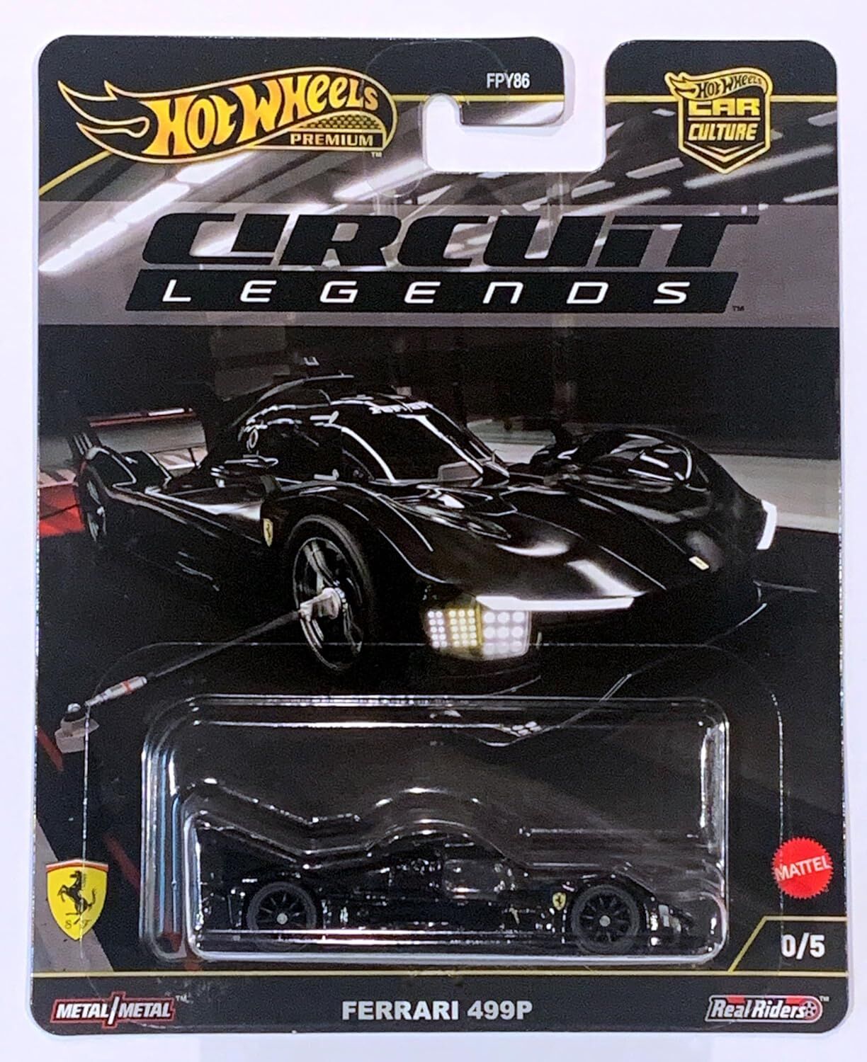 Hot Wheels Premium Car Culture - Circuit Legends 2025 961K - 0/5 Black Ferrari 499P Chase w/Protector