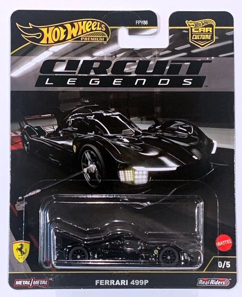 Hot Wheels Premium Car Culture - Circuit Legends 2025 961K - 0/5 Black Ferrari 499P Chase w/Protector