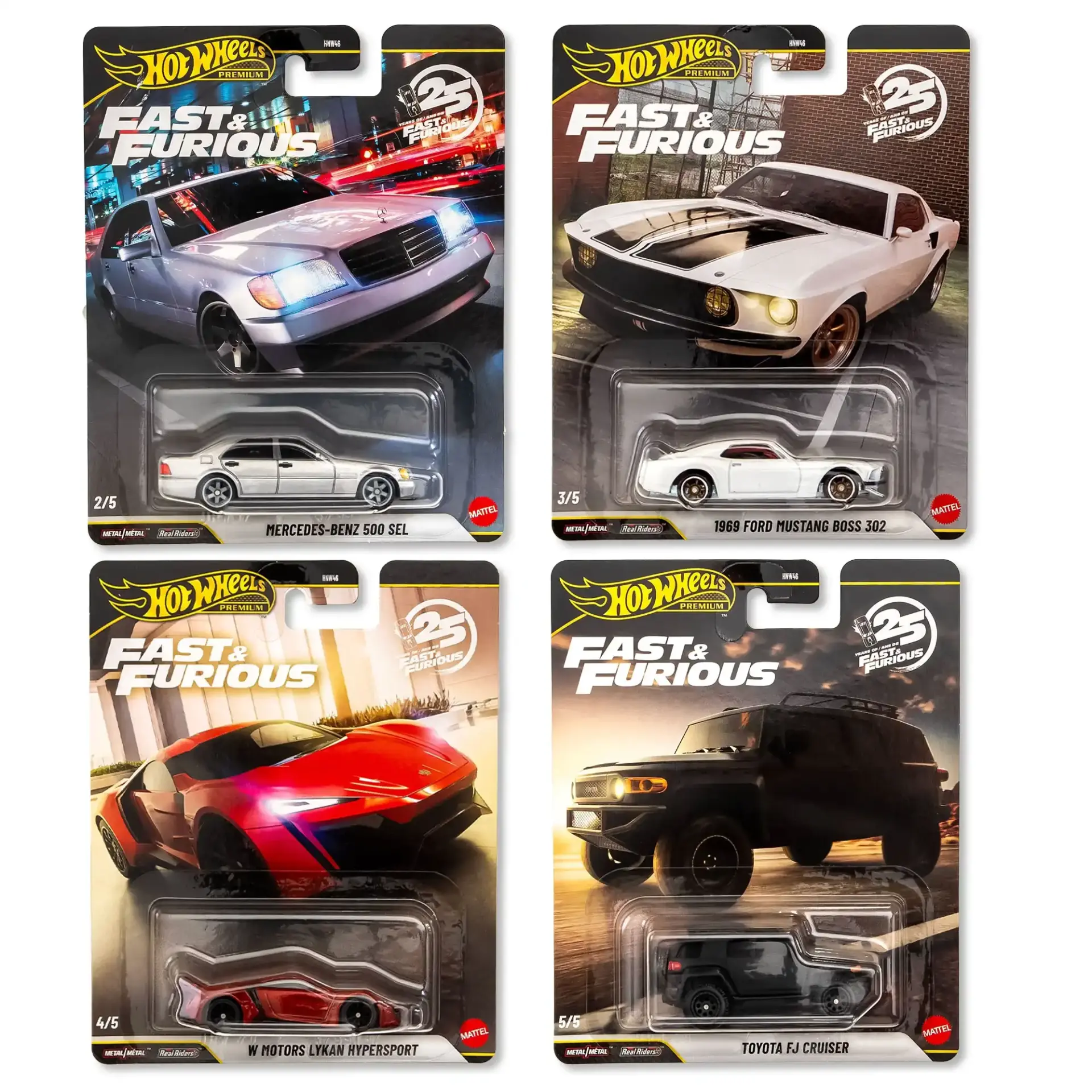 Hot Wheels Premium Fast & Furious 25 Years 4 Araçlık Set HNW46-979N