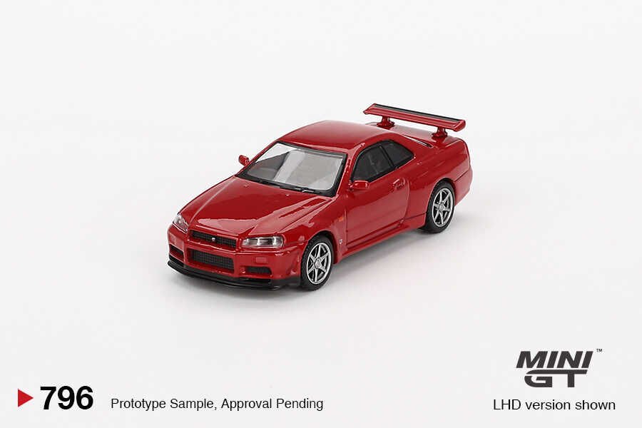 Mini GT 1/64 Nissan Skyline GT-R (R34) V-Spec – Active Red