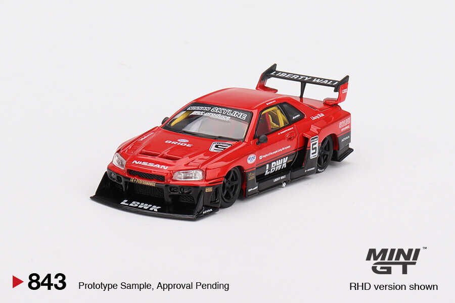 Mini GT 1/64 Nissan LB-ER34 Super Silhouette SKYLINE Red/Black