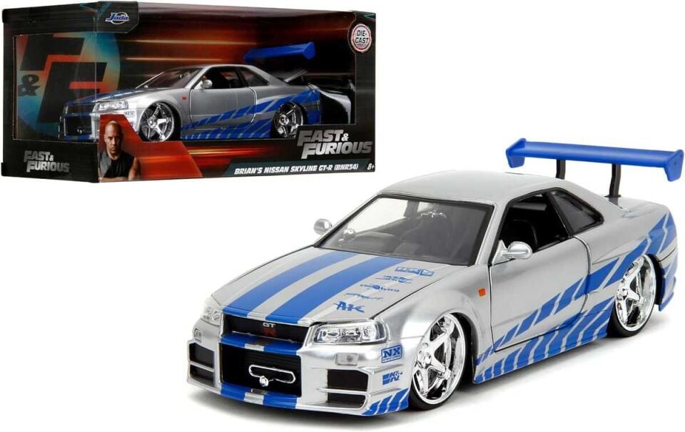 Jada 1/24 Fast and Furious 2002 Nissan Skyline GT-R R34 253203044