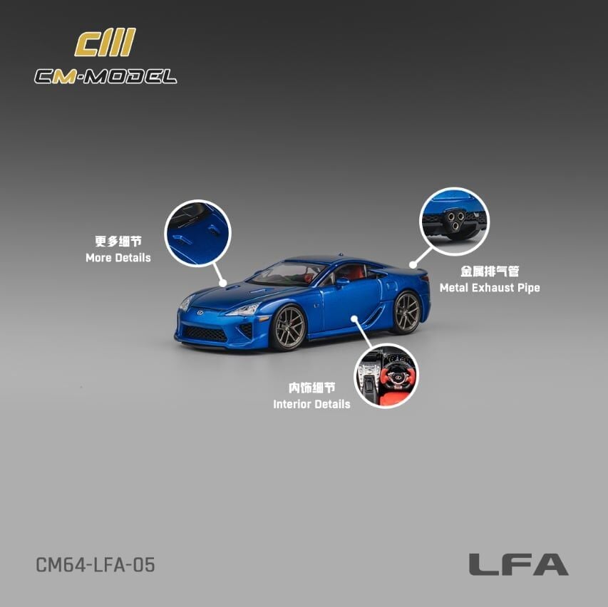 CM Model - 1:64 Toyota Lexus LFA Blue
